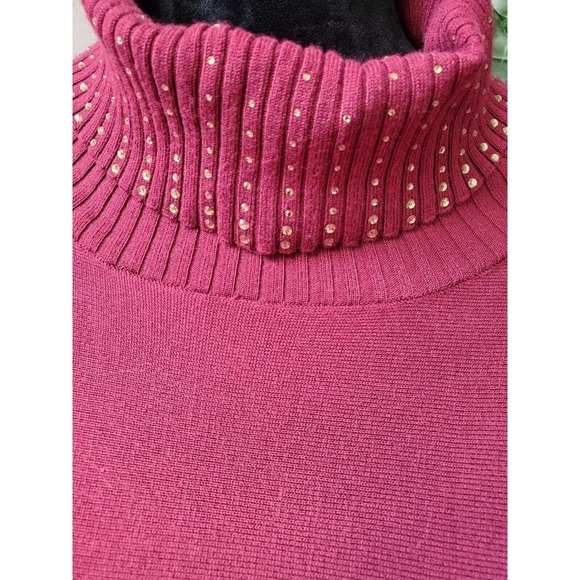 Alfani Women Solid Pink Rayon Long Sleeve Turtle Neck Casual Sweater Size Medium - Picture 4 of 12